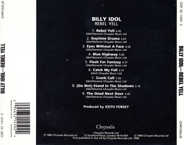 billy idol rebel trasera Billy Idol – Rebel Yell Cd
