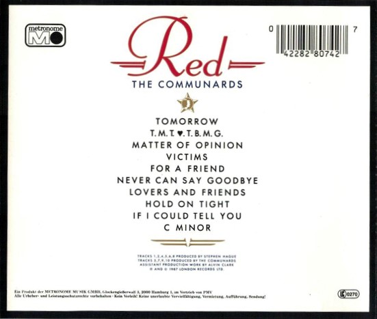 The Communards – Red Cd