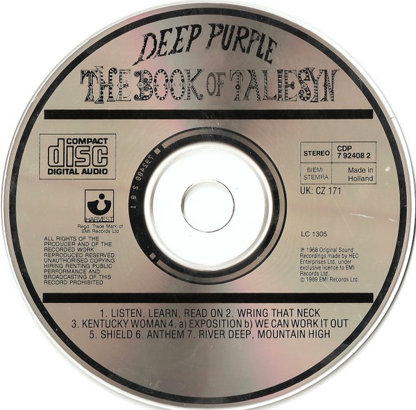 deep purple the book cd Deep Purple – The Book Of Taliesyn Cd (Anthem)