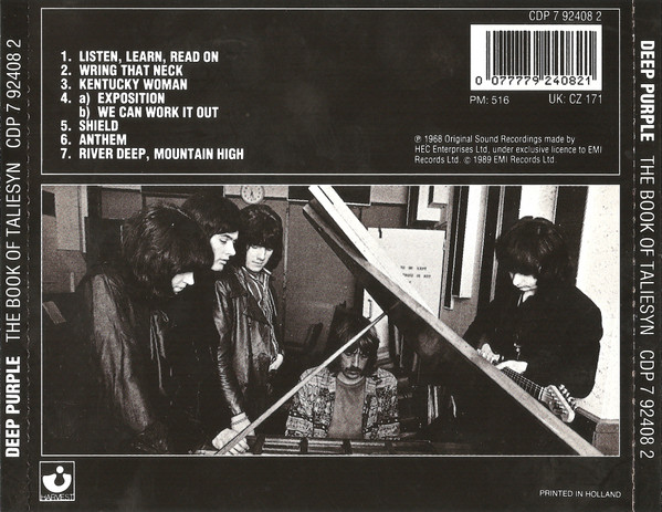 deep purple the book trasera Deep Purple – The Book Of Taliesyn Cd (Anthem)