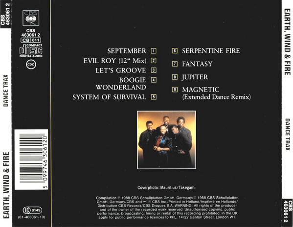 earth wind & fire dance trax trasera Earth, Wind & Fire – Dance Trax (12", Extended & Remixes)