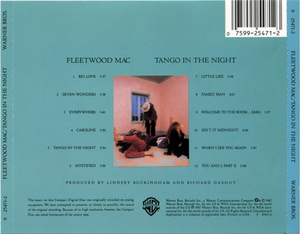 fleetwodd mac tango trasera Fleetwood Mac – Tango In The Night Cd