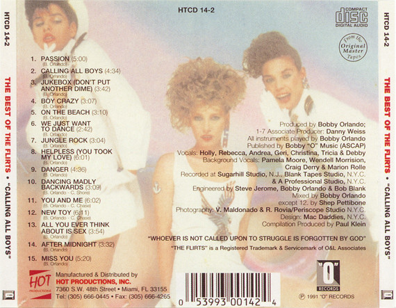 flirts best of trasera The Flirts – The Best Of Calling All Boys Cd