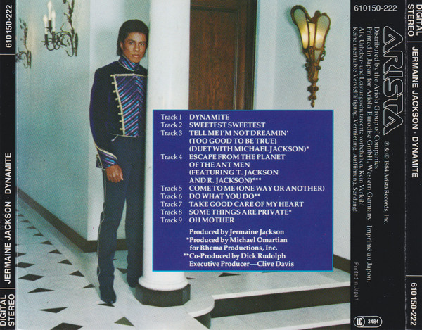 jermaine jackson dynamite JP trasera Jermaine Jackson – Dynamite Cd Japonés (1984)