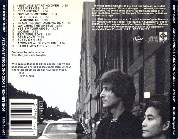 john lennon double trasera John Lennon & Yoko Ono – Double Fantasy Cd