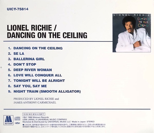 Lionel Richie – Dancing On The Ceiling Cd Japonés