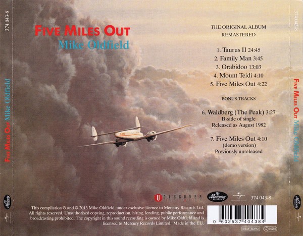 Mike Oldfield – Five Miles Out Cd (Bonus Tracks)