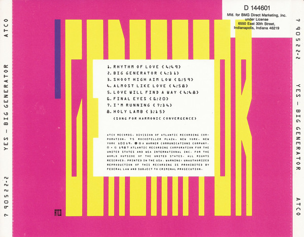 Yes – Big Generator Cd