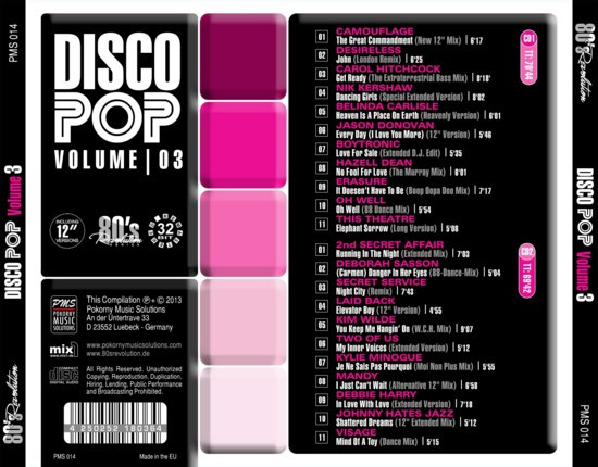 80's Revolution - Disco Pop Volume 03 Cd (Varios Artistas : Camouflage - Kim Wilde - Debbie Harry)