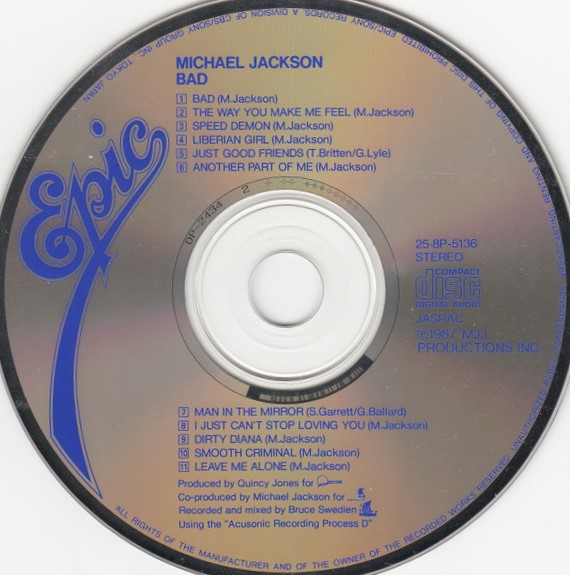 Michael Jackson – Bad Cd Japonés