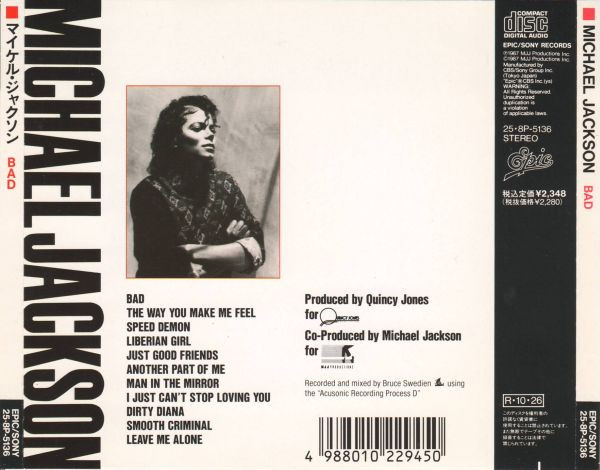 Michael Jackson – Bad Cd Japonés