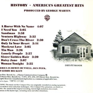 america greatest trasera America – History · America's Greatest Hits Cd Japonés