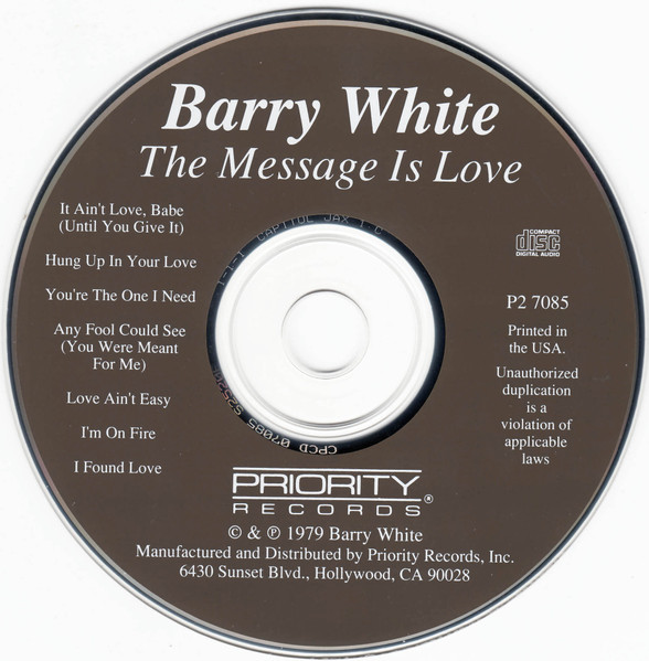Barry White – The Message Is Love Cd