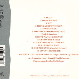 gloria estefan cuts trasera Gloria Estefan – Cuts Both Ways Cd (Bonus Tracks)