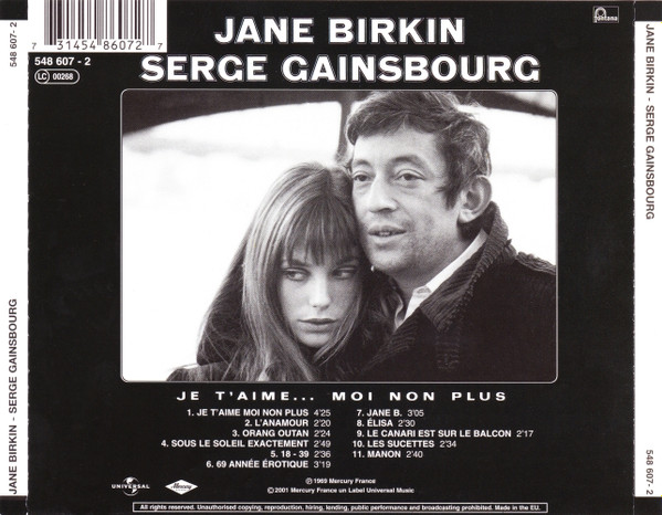 jane birkin trasera Jane Birkin Serge Gainsbourg – Jane Birkin Serge Gainsbourg Cd (Francés)