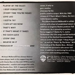 michael mcdonald if that JP trasera Michael McDonald – If That's What It Takes Cd Japonés (I Keep Forgettin') AOR