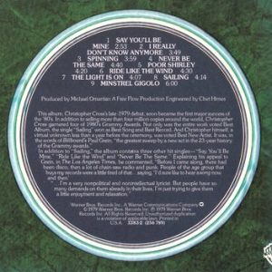 christopher cross homo usa trasera Christopher Cross – Christopher Cross Cd (AOR)
