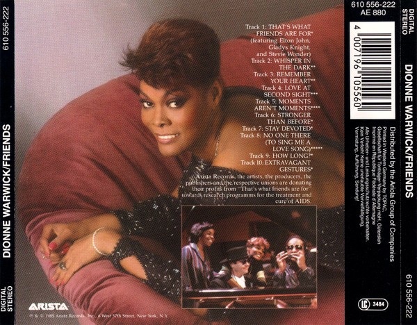 Dionne Warwick – Friends Cd (AOR)