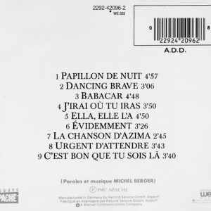france gall germany trasera France Gall – Babacar Cd (Ella, Elle L'a)