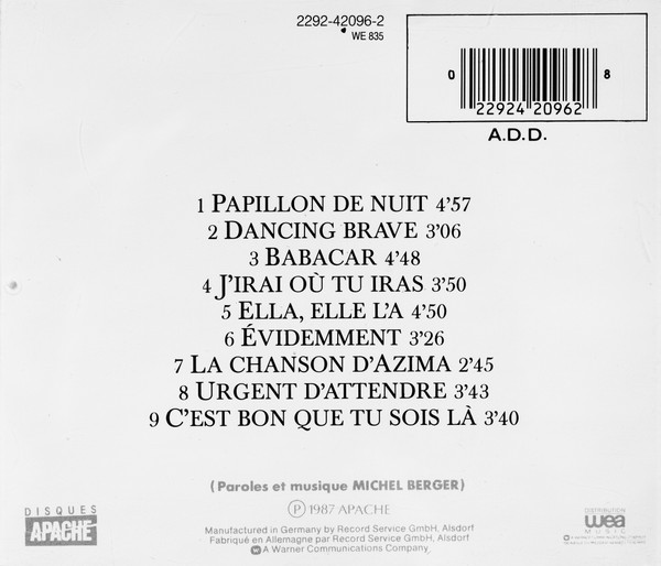 france gall germany trasera France Gall – Babacar Cd (Ella, Elle L'a)