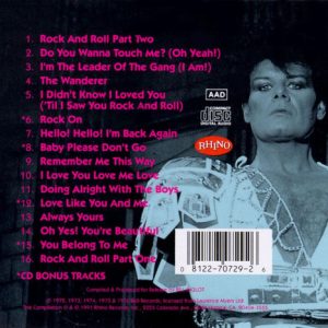 gary glitter greatest rhino trasera Gary Glitter – Rock And Roll: Gary Glitter's Greatest Hits Cd
