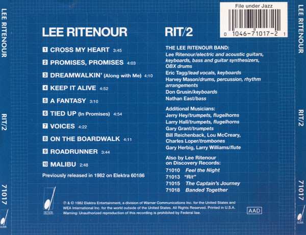 lee ritenour rit 2 trasera Lee Ritenour – Rit/2 Cd (AOR)