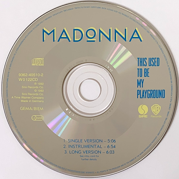 madonna playground single cd Madonna – This Used To Be My Playground Cd single