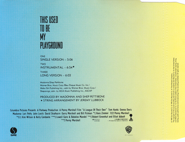 madonna playground single trasera Madonna – This Used To Be My Playground Cd single