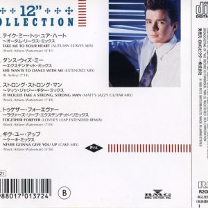 rick astley 12 collection trasera Rick Astley – 12" Collection Cd Japonés