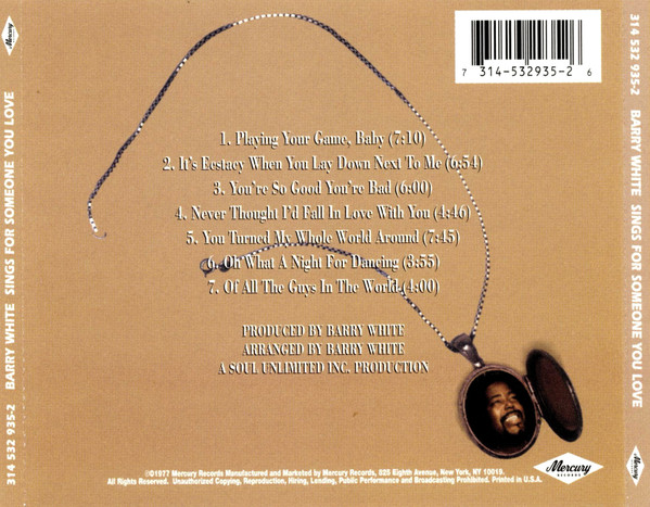 barry white sings for trasera Barry White – Sings For Someone You Love Cd