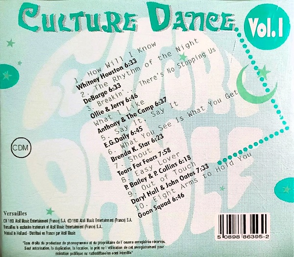 culture dance 1 trasera Culture Dance Vol. 1 - Cd (Varios Artistas 12", Extended & Remixes Versions : Brenda K. Star - DeBarge - E.G. Daily - Philip Bailey & Phil Collins)