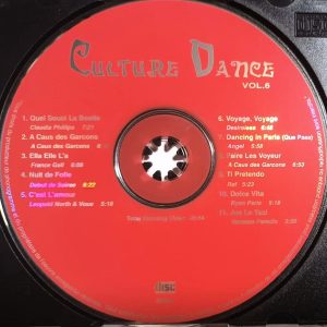 Culture Dance Vol. 6 - Cd (Varios Artistas 12", Extended & Remixes Versions : Claudia Phillips - A Caus Des Garcons - Leopold Nord & Vous - France Gall)