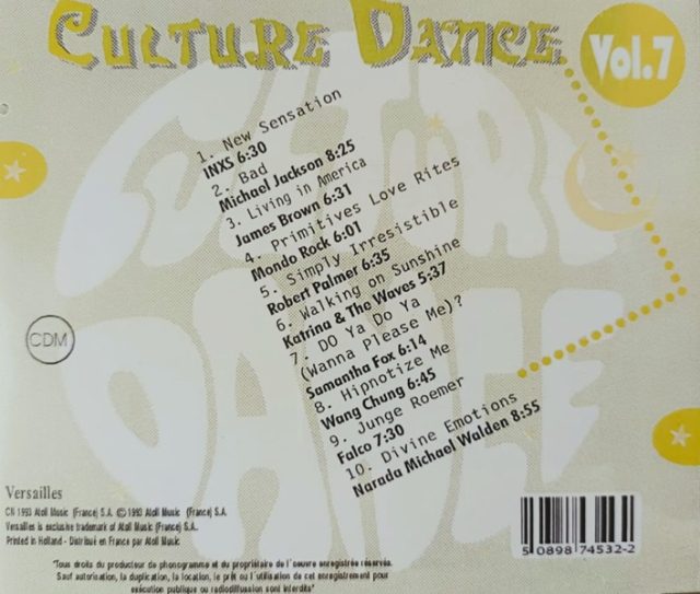 culture dance 7 trasera Culture Dance Vol. 7 - Cd (Varios Artistas 12", Extended & Remixes Versions : Mondo Rock - Katrina & The Waves - Wang Chung - Narada M. Walden)