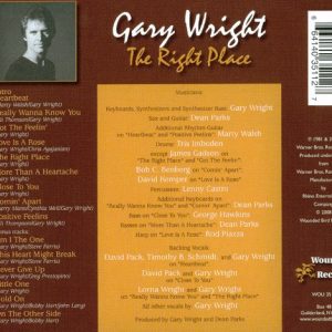 gary wright right place trasera Gary Wright – The Right Place Cd (Bonus Tracks)