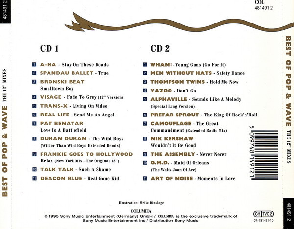 pop and wave 12 mixes trasera Best Of Pop & Wave - The 12" Mixes Cd (Varios Artistas : Pat Benatar - Camouflage - Deacon Blue - Visage)