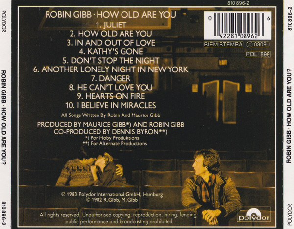 robin gibb how old trasera Robin Gibb – How Old Are You? Cd