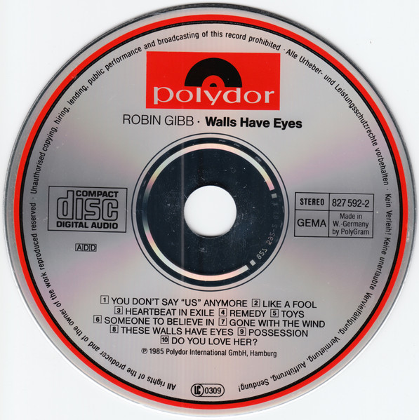 robin gibb walls have cd 1 Robin Gibb – Walls Have Eyes Cd