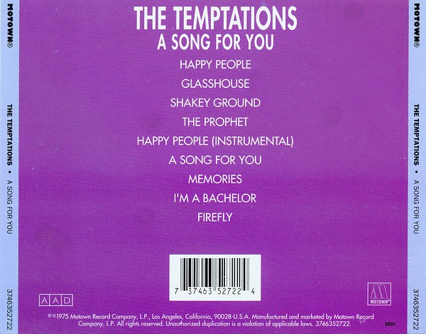 The Temptations – A Song For You Cd