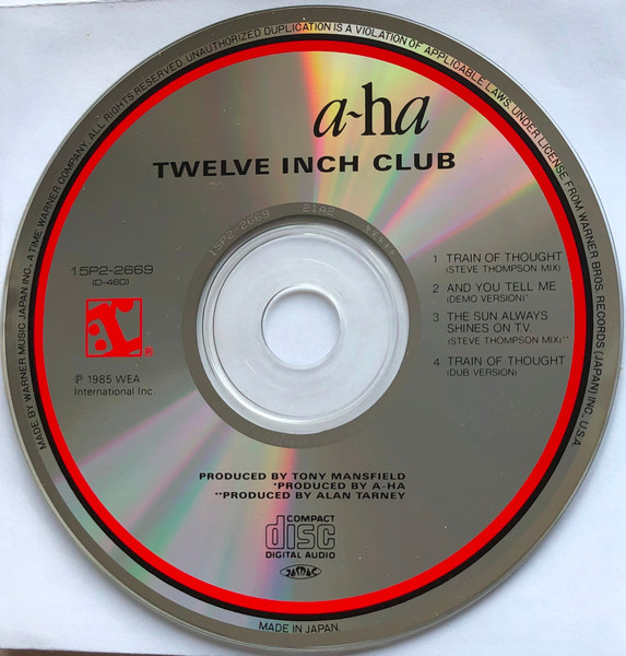 A-ha – Twelve Inch Club Cd Japones (Incluye 12" de : Train Of Thought y The Sun Always Shine On Tv)