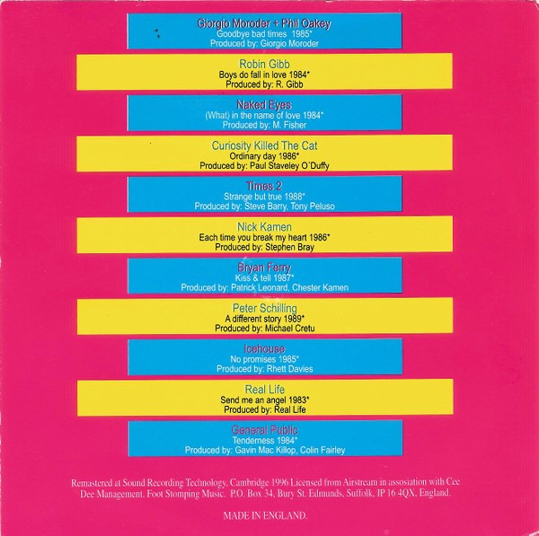 club hits trasera 2 Club Hits - Cd (varios Artistas 12" : Robin Gibb - Peter Schilling - Icehouse - Bryan Ferry)