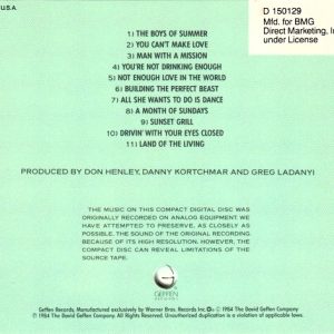 Don Henley – Building The Perfect Beast Cd