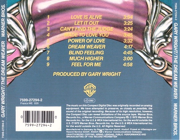 gary wright dream weaver trasera Gary Wright – The Dream Weaver Cd
