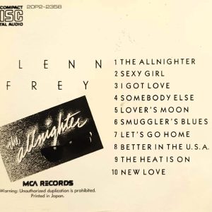 Glenn Frey – The Allnighter Cd Japonés (AOR)