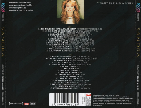 sandra so8os trasera Sandra - so8os Blank & Jones 2 Cds (Compilation 12", Extended & Remixes, Dub)