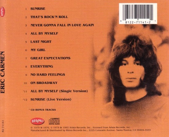 eric carmen usa trasera Eric Carmen – Eric Carmen Cd