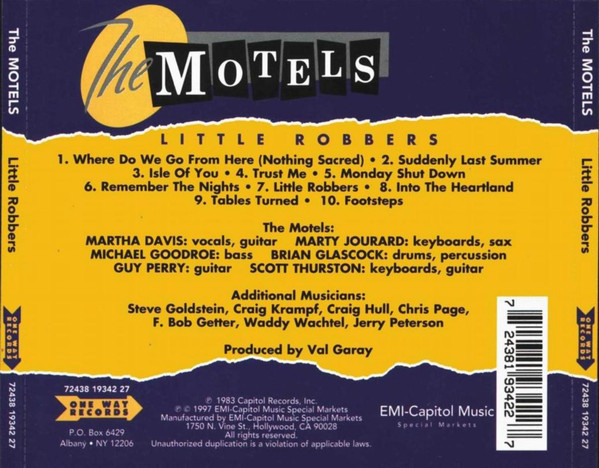 the motels little trasera The Motels – Little Robbers Cd