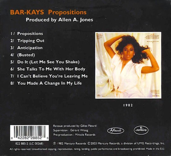 bar kays propositions digipack trasera Bar-Kays – Propositions Cd (Digipack)
