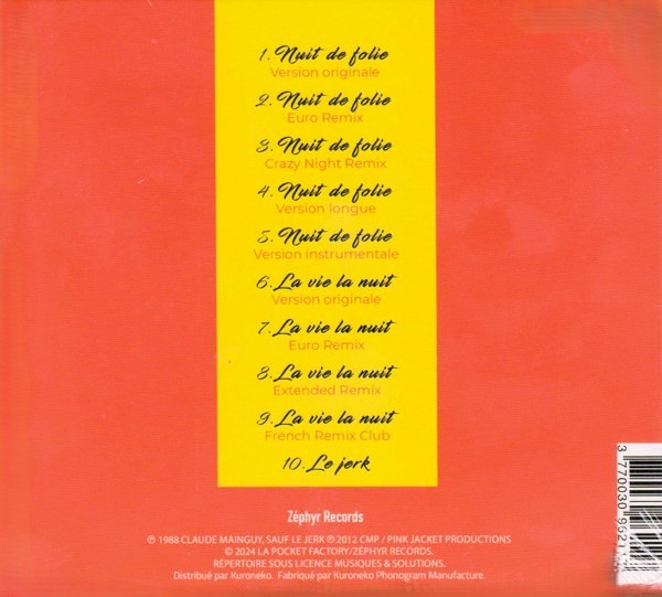 debut de soire single trasera Début De Soirée – La Vie De Folie Cd single (Nuit De Folie - La Vie La Nuit 12", Remixes & Instrumental))