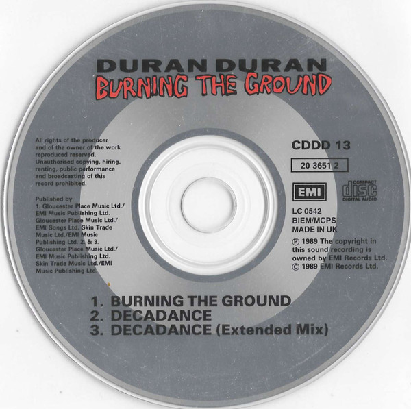 duran duran burning cd Duran Duran – Burning The Ground Cd Single (Decadance Extended Mix)