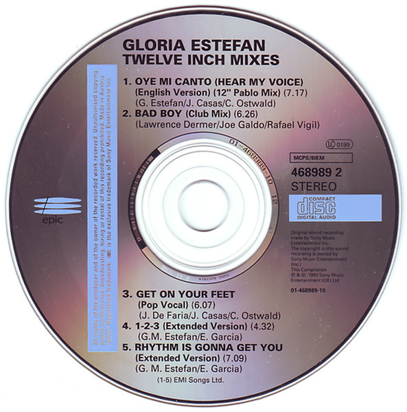 gloria estefan 12 inch cd Gloria Estefan – Twelve Inch Mixes Cd (12" & Extended)